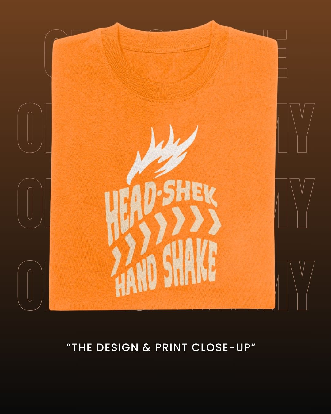 Unisex "Head-Shake" - Orange Army Tee