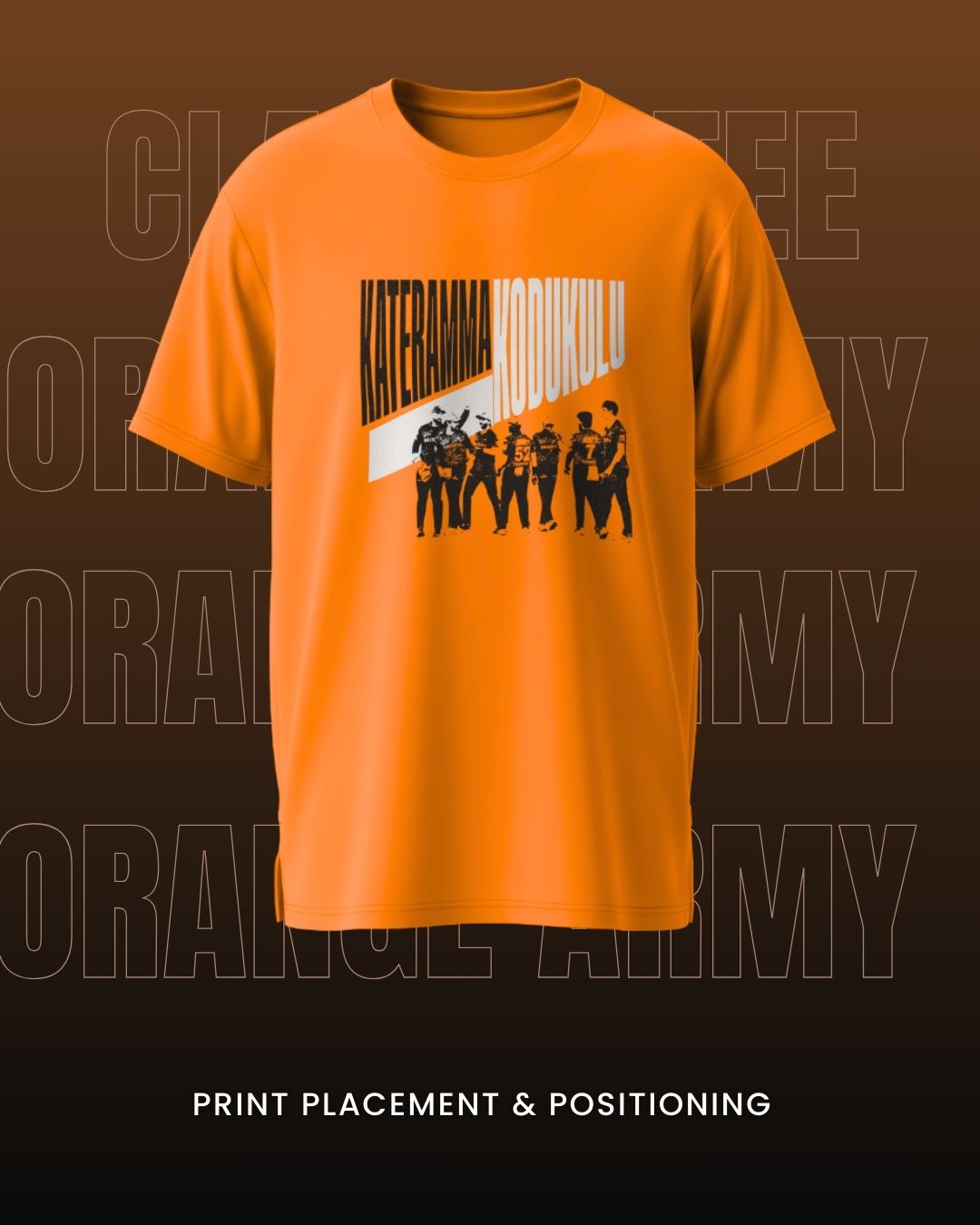 Trippy "kateramma Kodukulu" orange army tee