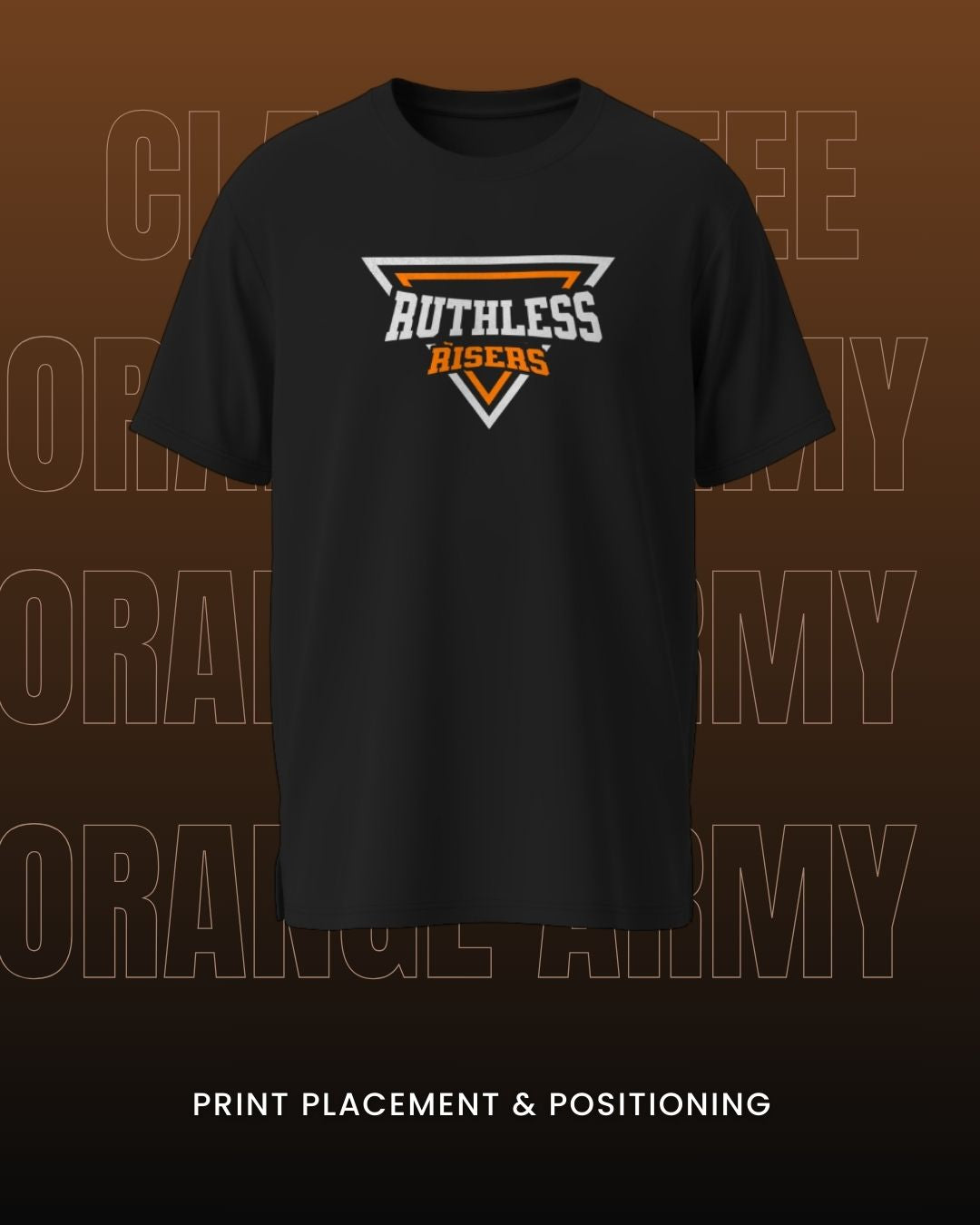 Unisex "Ruthless Risers" Orange Army Classic T-Shirt