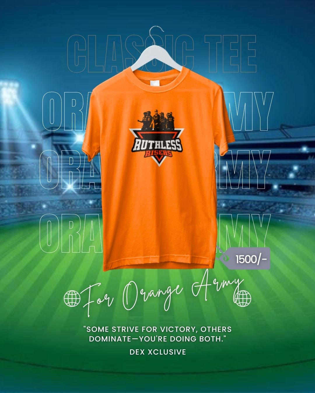 Unisex "Ruthless Risers" Orange Army Classic T-Shirt