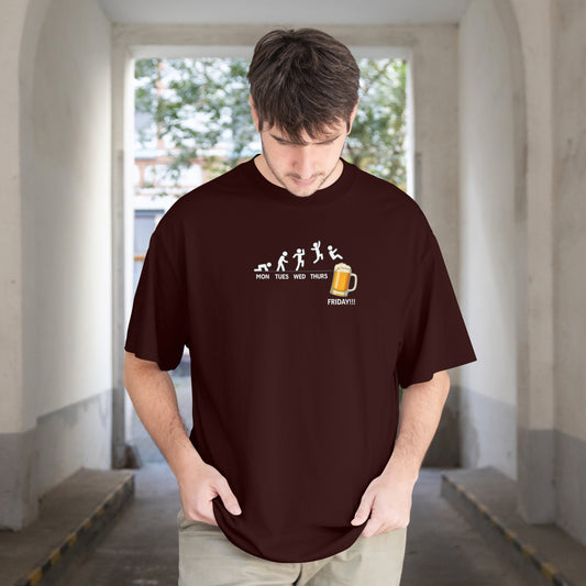 “Friday Escape” – Unisex Oversized Beer Lover Tee