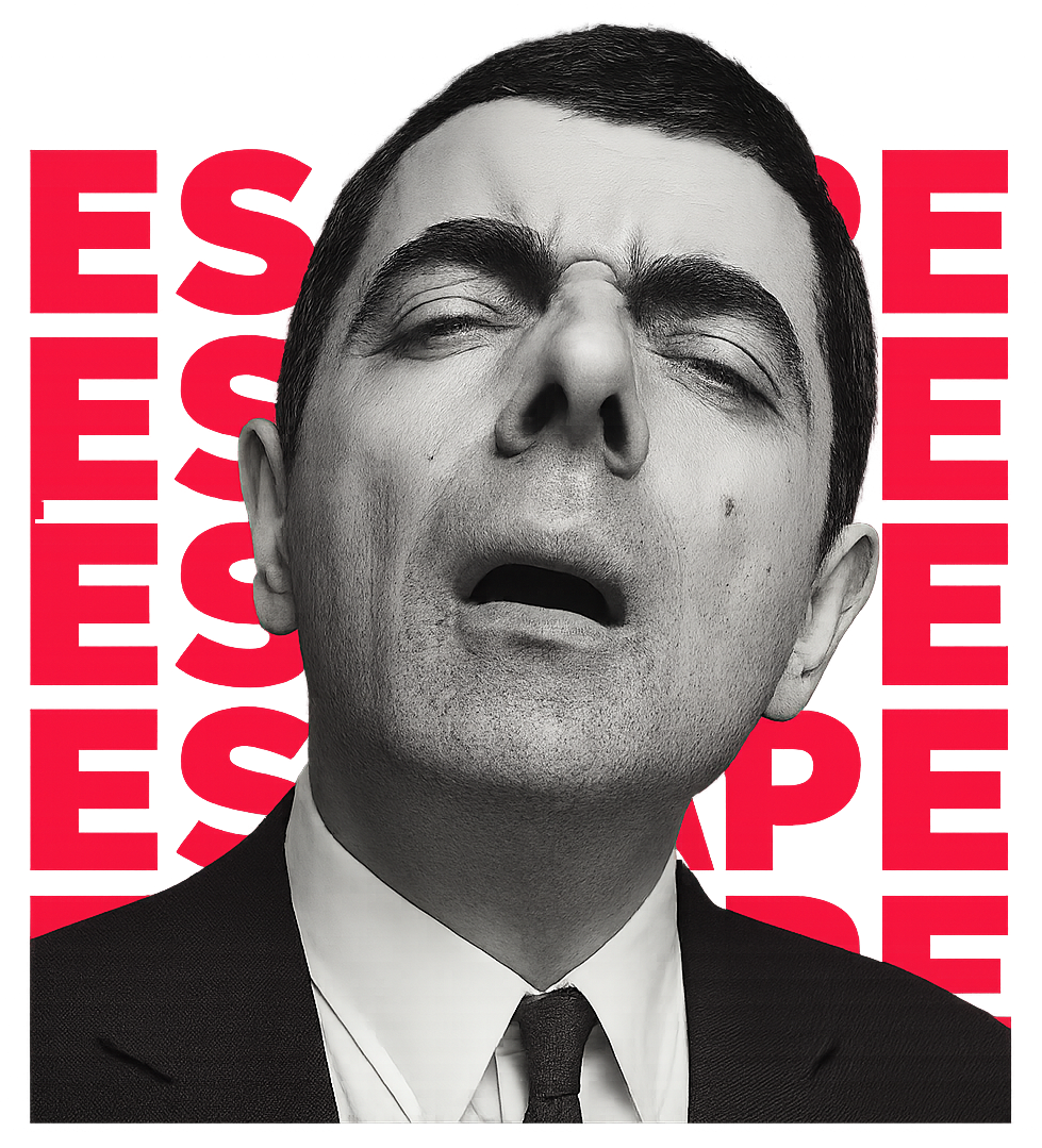 Escape – Unisex Oversized Tee Featuring Mr. Bean Graphic