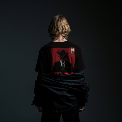 Overthinking – Unisex Black Oversized Tee for the Restless Mind