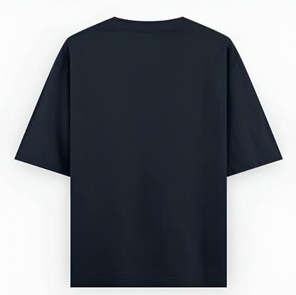 Astronaut & Planets – Unisex Black Oversized Tee for Space Dreamers