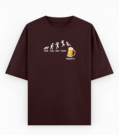 “Friday Escape” – Unisex Oversized Beer Lover Tee